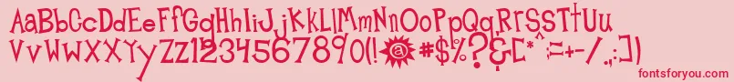 MidnightJunkYard Font – Red Fonts on Pink Background