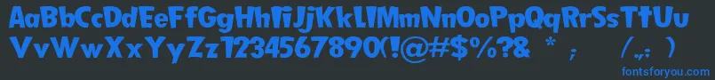 FollowWidthTop Font – Blue Fonts on Black Background