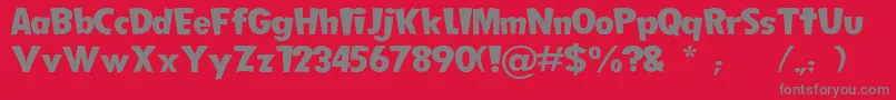 Fonte FollowWidthTop – fontes cinzas em um fundo vermelho