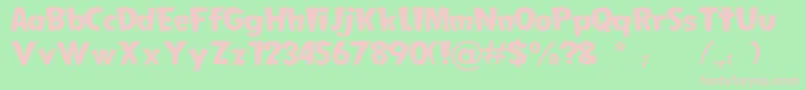 FollowWidthTop-fontti – vaaleanpunaiset fontit vihreällä taustalla