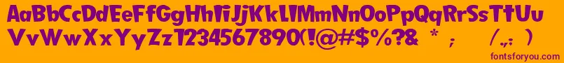 FollowWidthTop Font – Purple Fonts on Orange Background
