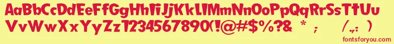 FollowWidthTop Font – Red Fonts on Yellow Background