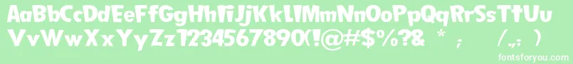 FollowWidthTop Font – White Fonts on Green Background