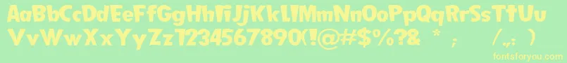 FollowWidthTop Font – Yellow Fonts on Green Background