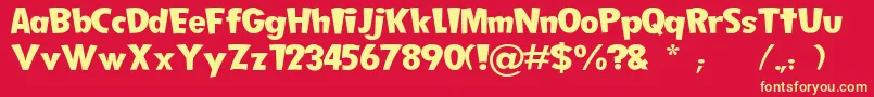 FollowWidthTop Font – Yellow Fonts on Red Background