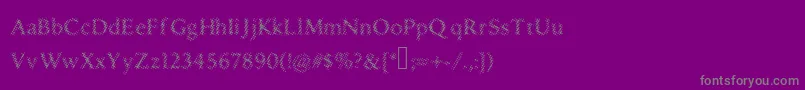 フォントDruggedindividualist – 紫の背景に灰色の文字