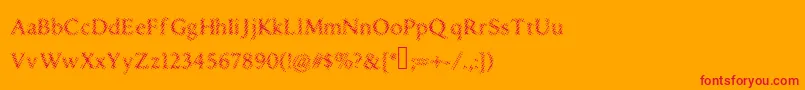 Druggedindividualist-Schriftart – Rote Schriften auf orangefarbenem Hintergrund
