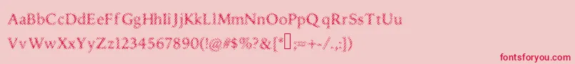 フォントDruggedindividualist – ピンクの背景に赤い文字