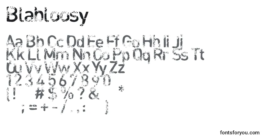 Czcionka Blabloosy – alfabet, cyfry, specjalne znaki