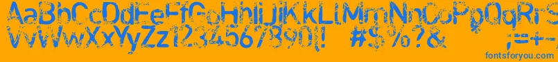 Blabloosy Font – Blue Fonts on Orange Background