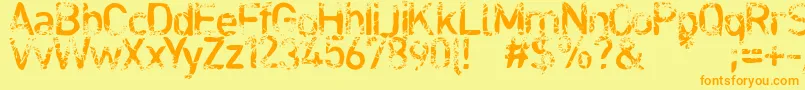 Blabloosy Font – Orange Fonts on Yellow Background