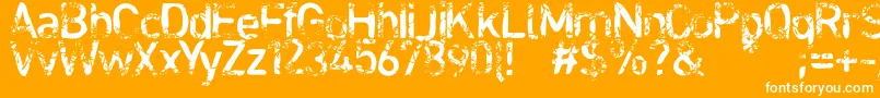 Blabloosy Font – White Fonts on Orange Background