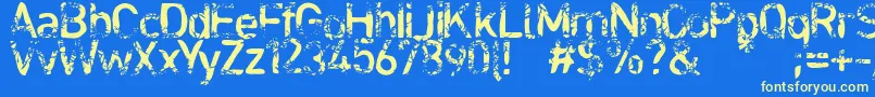 Blabloosy Font – Yellow Fonts on Blue Background