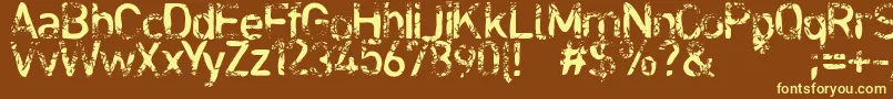 Blabloosy Font – Yellow Fonts on Brown Background