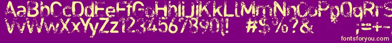 Blabloosy Font – Yellow Fonts on Purple Background