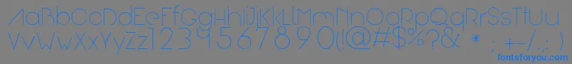 フォントArual – 灰色の背景に青い文字