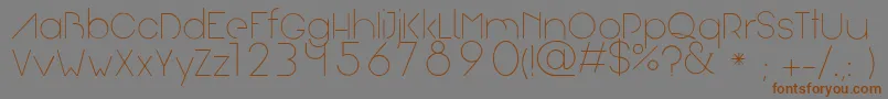 Arual-Schriftart – Braune Schriften auf grauem Hintergrund