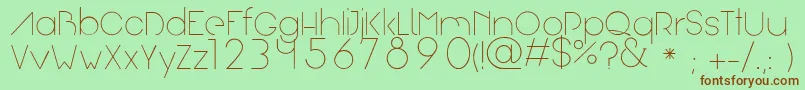 Arual Font – Brown Fonts on Green Background