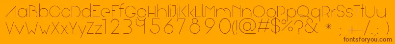 Arual Font – Brown Fonts on Orange Background