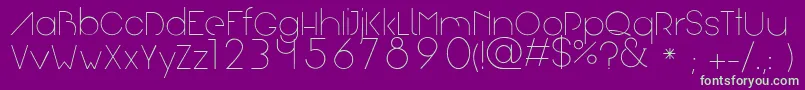 Arual Font – Green Fonts on Purple Background