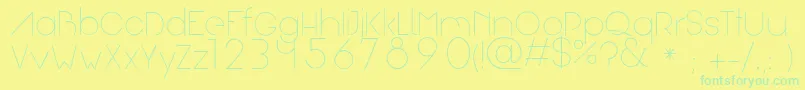 フォントArual – 黄色い背景に緑の文字