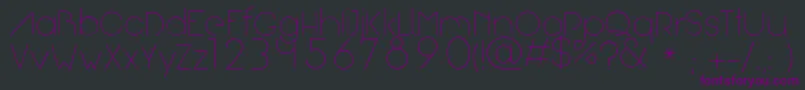 Arual-Schriftart – Violette Schriften auf schwarzem Hintergrund