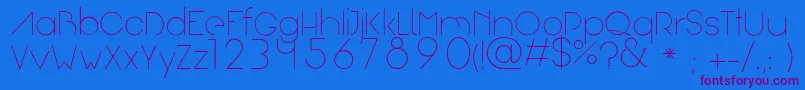 Arual-Schriftart – Violette Schriften auf blauem Hintergrund
