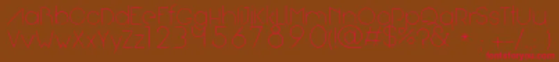 Arual-Schriftart – Rote Schriften auf braunem Hintergrund