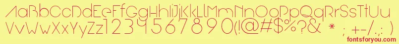 Arual Font – Red Fonts on Yellow Background