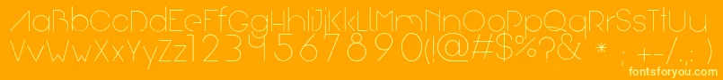 Arual Font – Yellow Fonts on Orange Background