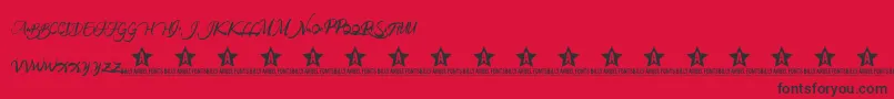 RainforestTrial-Schriftart – Schwarze Schriften auf rotem Hintergrund