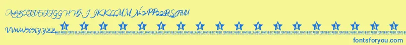 RainforestTrial Font – Blue Fonts on Yellow Background