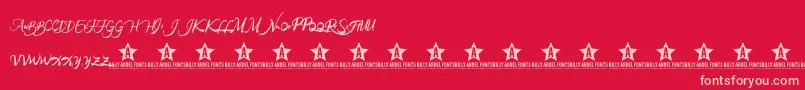 RainforestTrial Font – Pink Fonts on Red Background