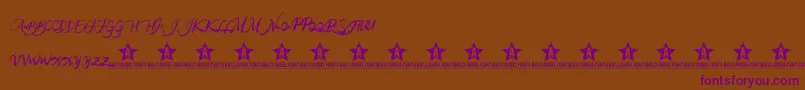 RainforestTrial Font – Purple Fonts on Brown Background