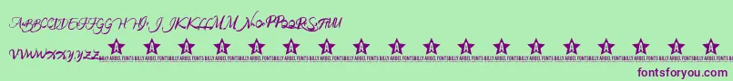 RainforestTrial Font – Purple Fonts on Green Background