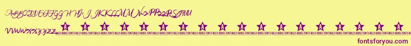 RainforestTrial Font – Purple Fonts on Yellow Background
