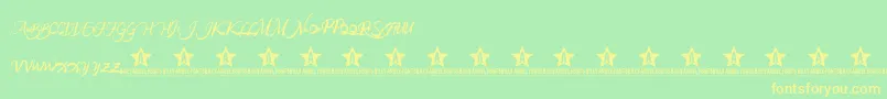 RainforestTrial Font – Yellow Fonts on Green Background