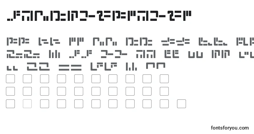 A fonte ModernIaconic – alfabeto, números, caracteres especiais