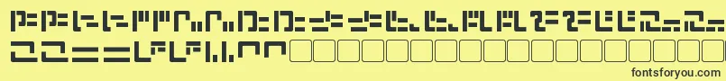 フォントModernIaconic – 黒い文字の黄色い背景
