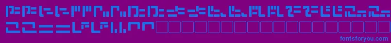 フォントModernIaconic – 紫色の背景に青い文字