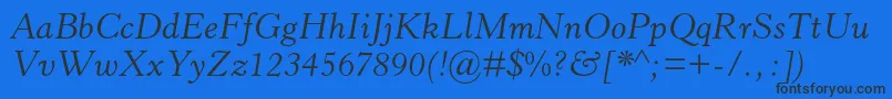 HorleyoldstylemtstdItalic Font – Black Fonts on Blue Background