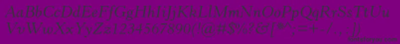 フォントHorleyoldstylemtstdItalic – 紫の背景に黒い文字
