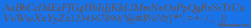 HorleyoldstylemtstdItalic Font – Brown Fonts on Blue Background