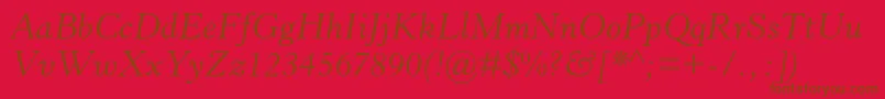 HorleyoldstylemtstdItalic-fontti – ruskeat fontit punaisella taustalla