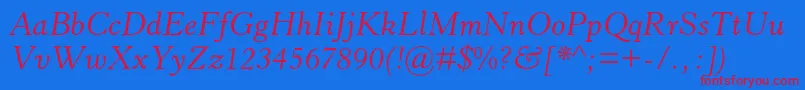 Шрифт HorleyoldstylemtstdItalic – красные шрифты на синем фоне