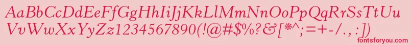 HorleyoldstylemtstdItalic-Schriftart – Rote Schriften auf rosa Hintergrund