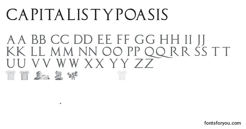 A fonte Capitalistypoasis – alfabeto, números, caracteres especiais