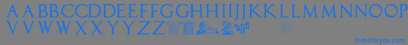 Capitalistypoasisフォントについての詳細 フォントCapitalistypoasis – 灰色の背景に青い文字