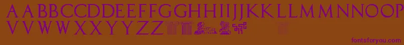 Capitalistypoasis-Schriftart – Violette Schriften auf braunem Hintergrund