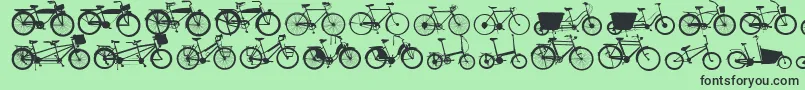 フォントBikes – 緑の背景に黒い文字